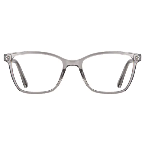 Rectangle Transparent Gray Eyeglasses