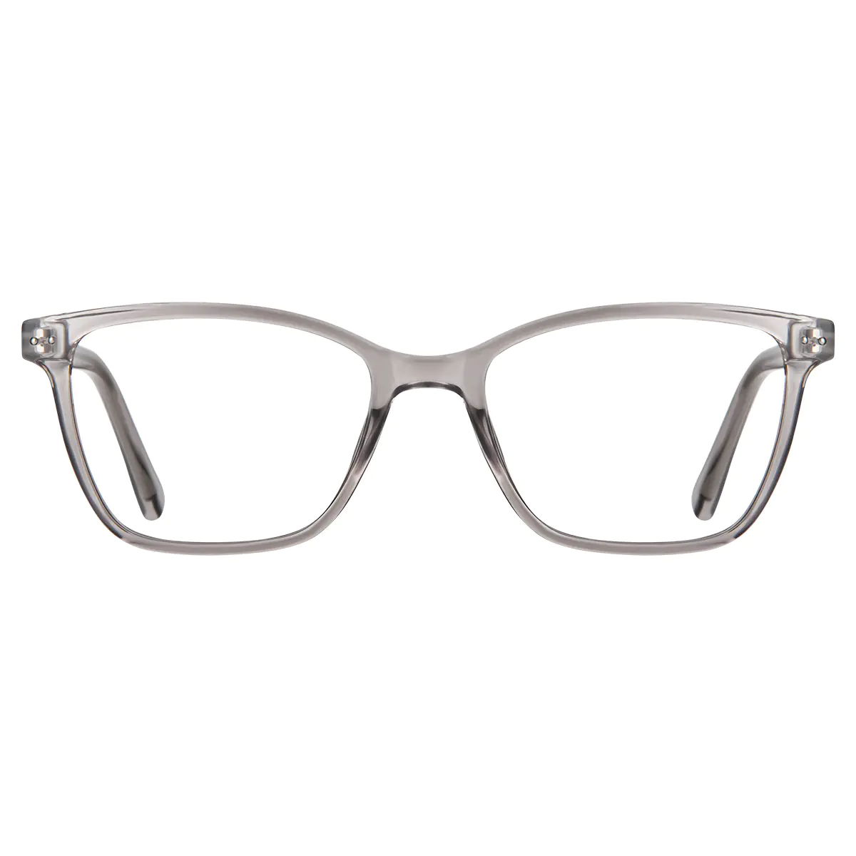 Rectangle Transparent Gray Eyeglasses