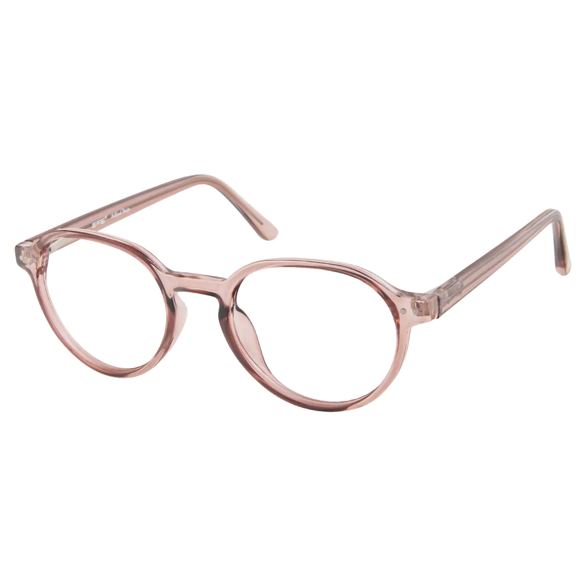 Oval Transparent Pink Eyeglasses