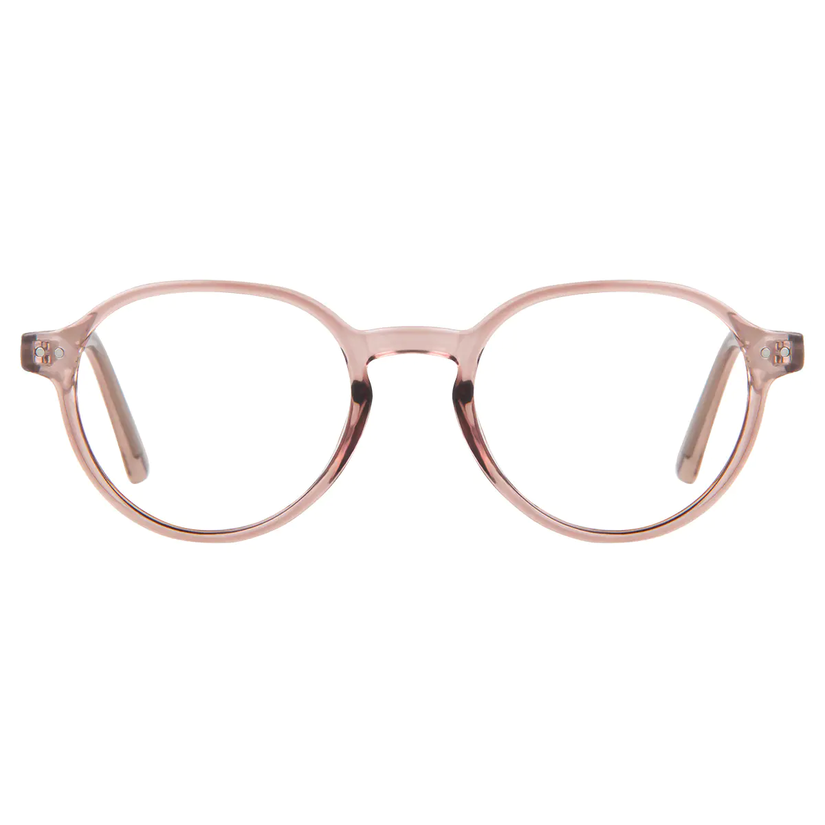 Oval Transparent Pink Eyeglasses
