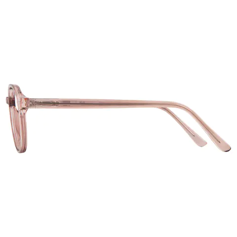 Oval Transparent Pink Eyeglasses
