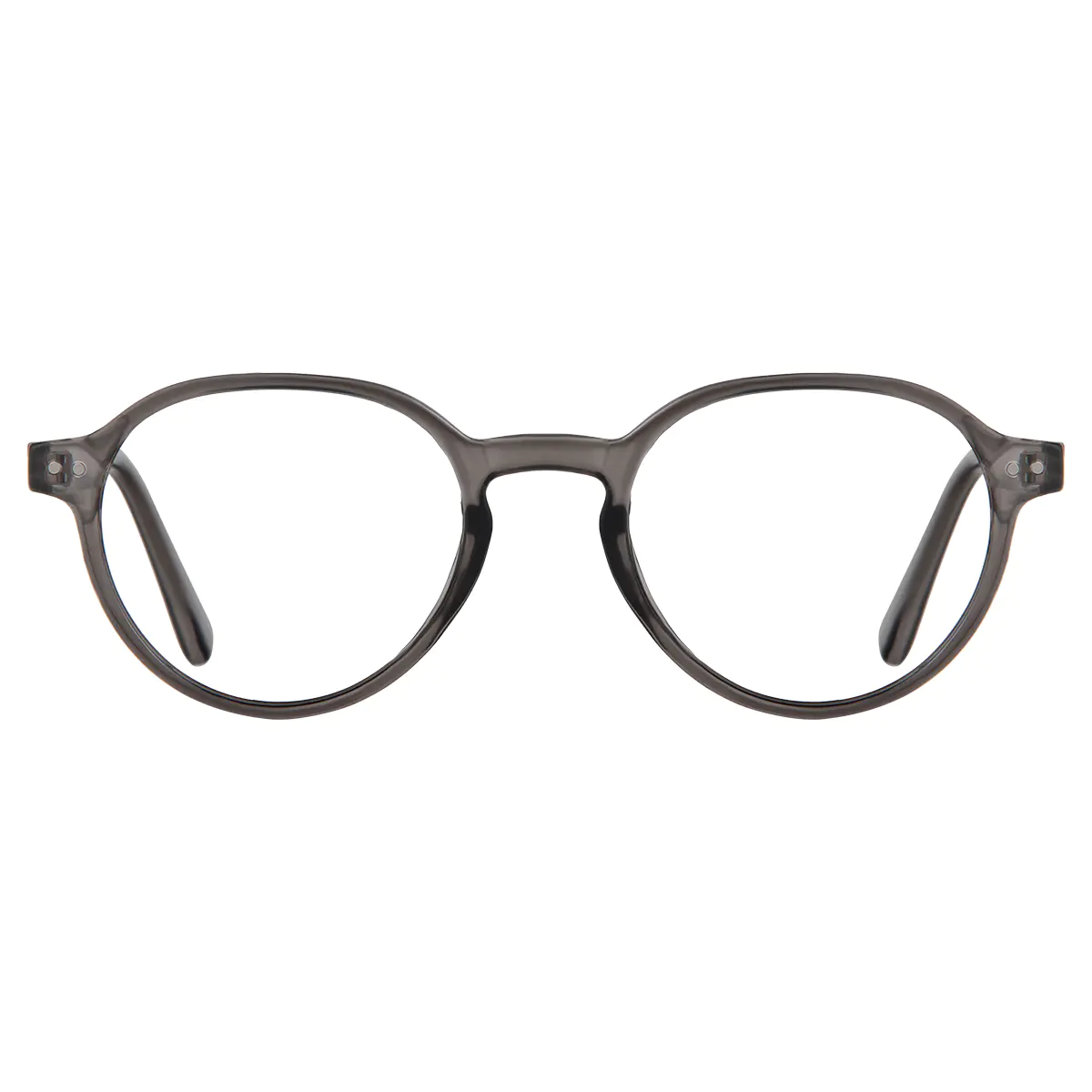 Oval Transparent Gray Reading Glasses