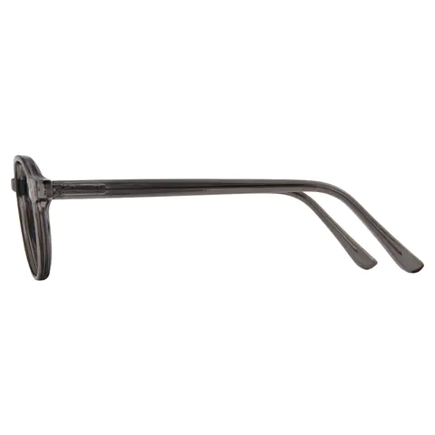 Oval Transparent Gray Reading Glasses