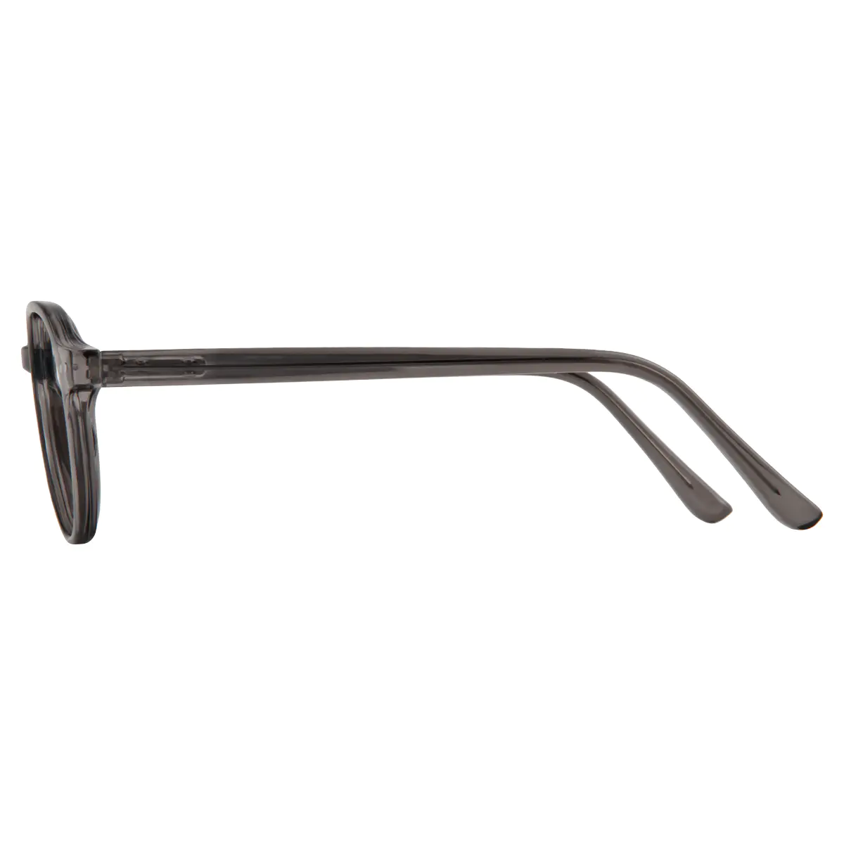Oval Transparent Gray Reading Glasses