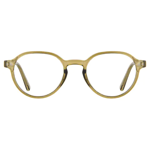 Oval Transparent Green Eyeglasses