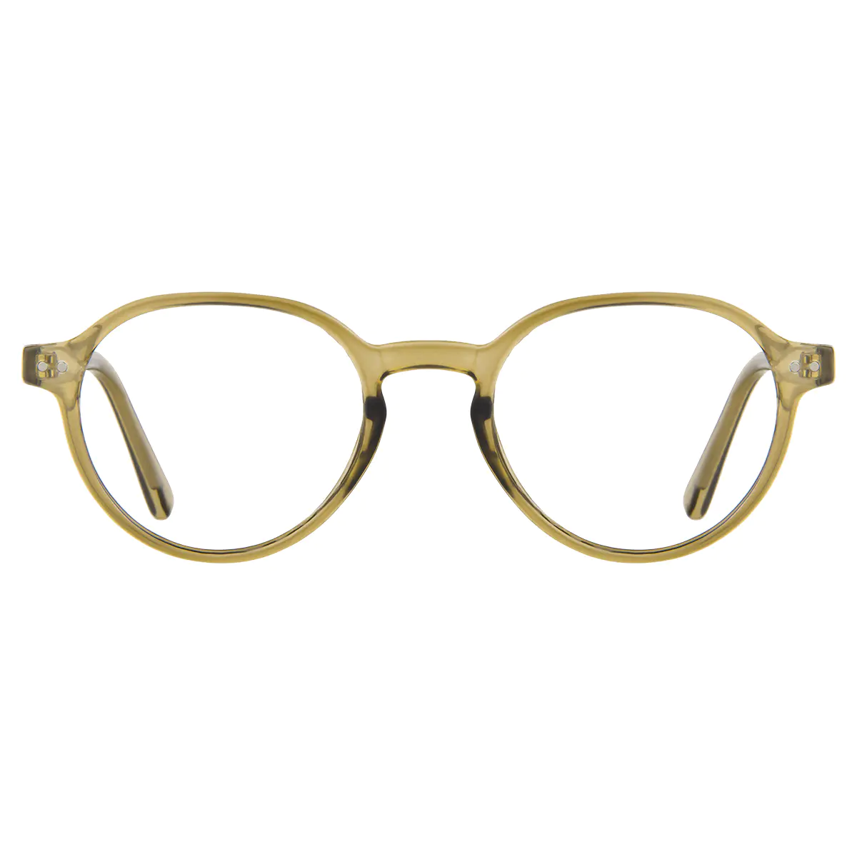 Oval Transparent Green Eyeglasses