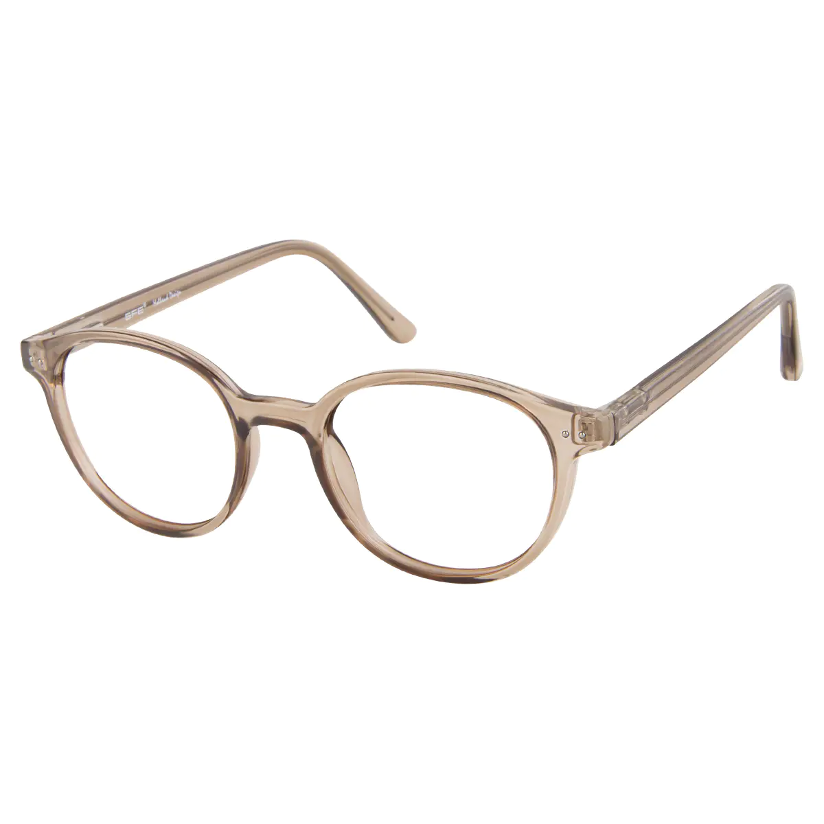 Round Transparent Amber Reading Glasses