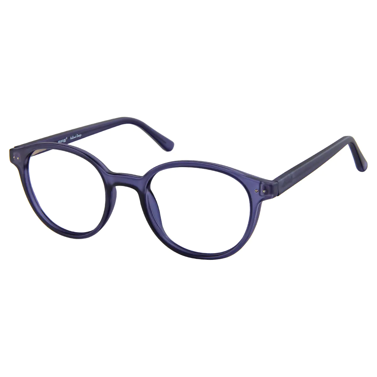 Round Transparent Purple Eyeglasses