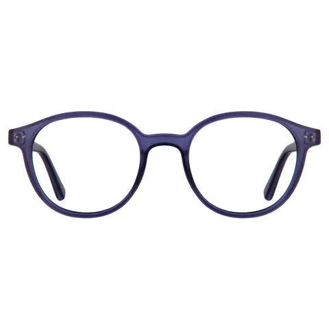 Round Transparent Purple Eyeglasses