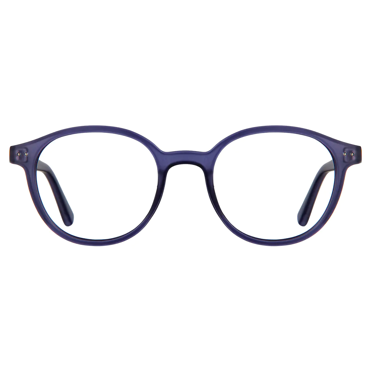 Round Transparent Purple Eyeglasses