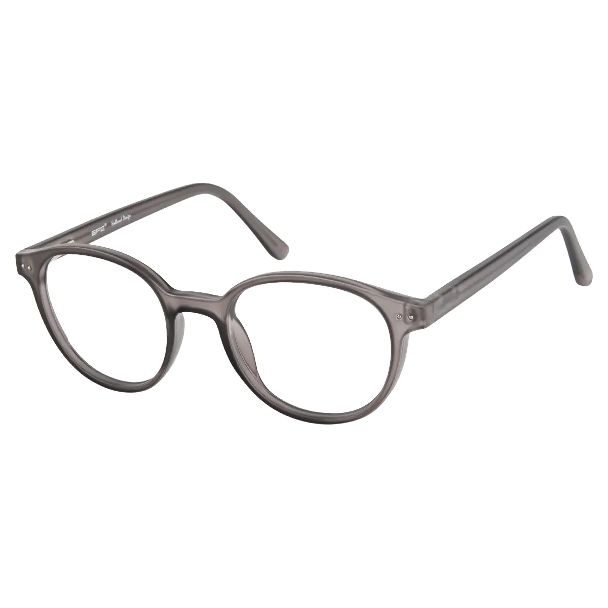 Round Transparent Gray Reading Glasses