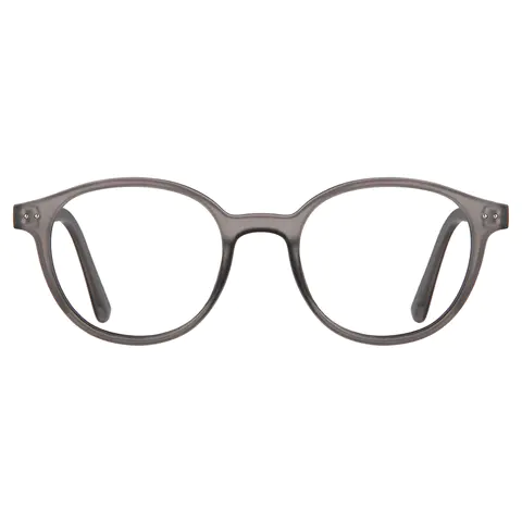 Round Transparent Gray Reading Glasses