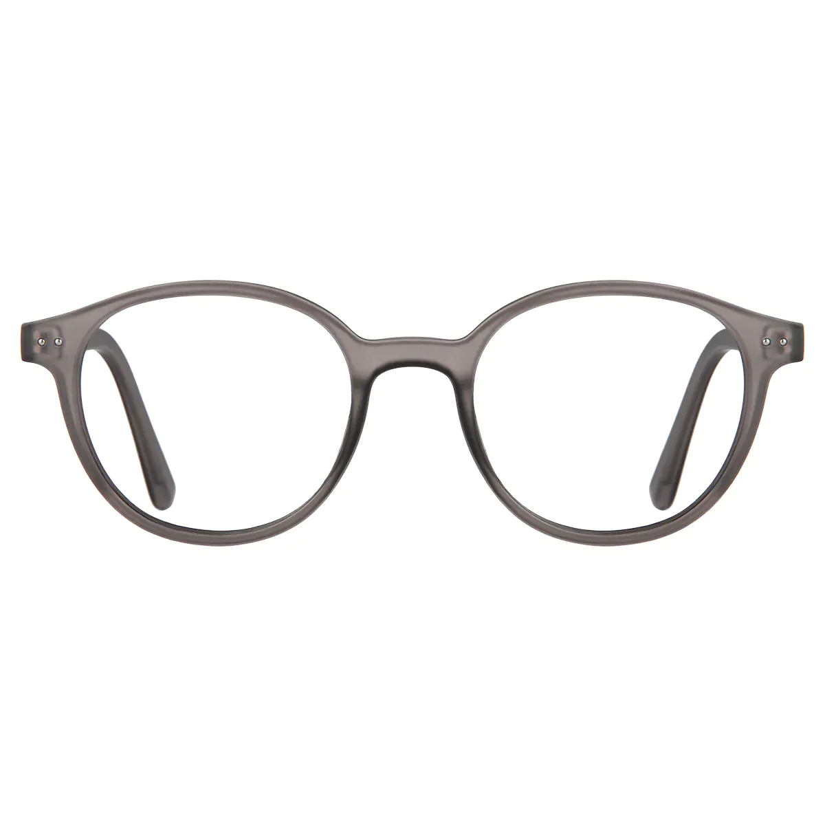 Round Transparent Gray Reading Glasses