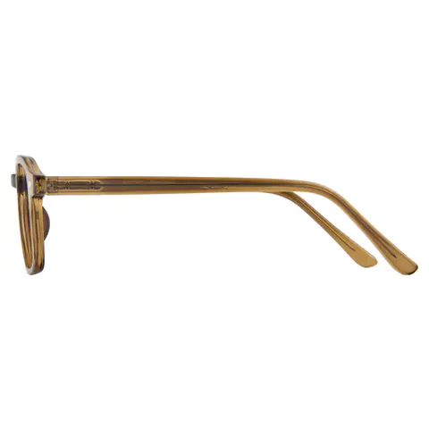 Rectangle Transparent Brown Reading Glasses