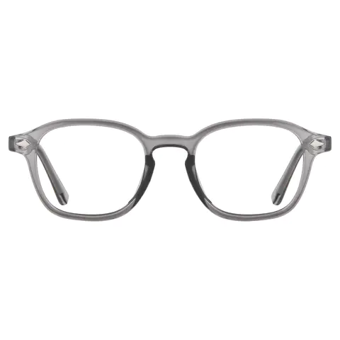 Rectangle Transparent Gray Reading Glasses