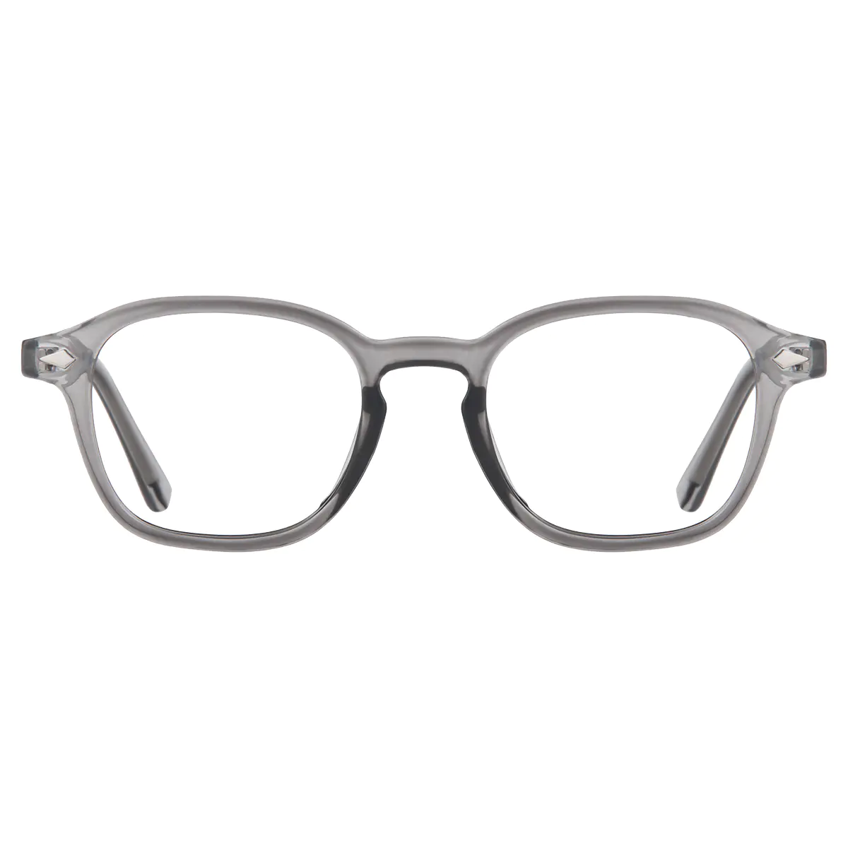 Rectangle Transparent Gray Reading Glasses