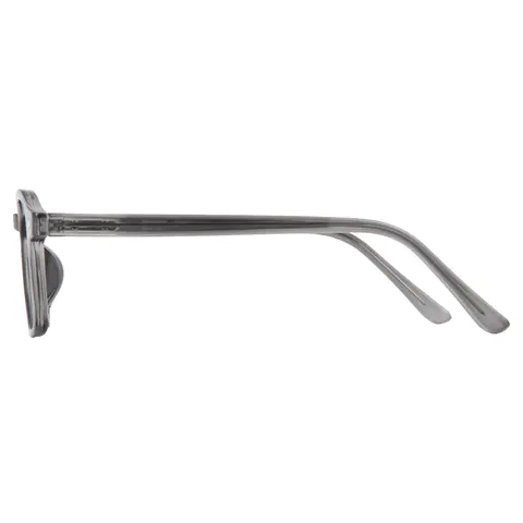 Rectangle Transparent Gray Reading Glasses