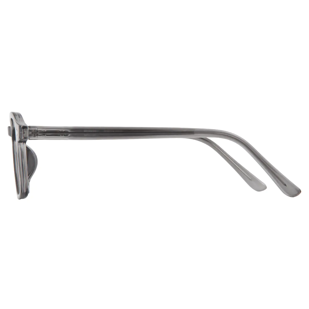 Rectangle Transparent Gray Reading Glasses
