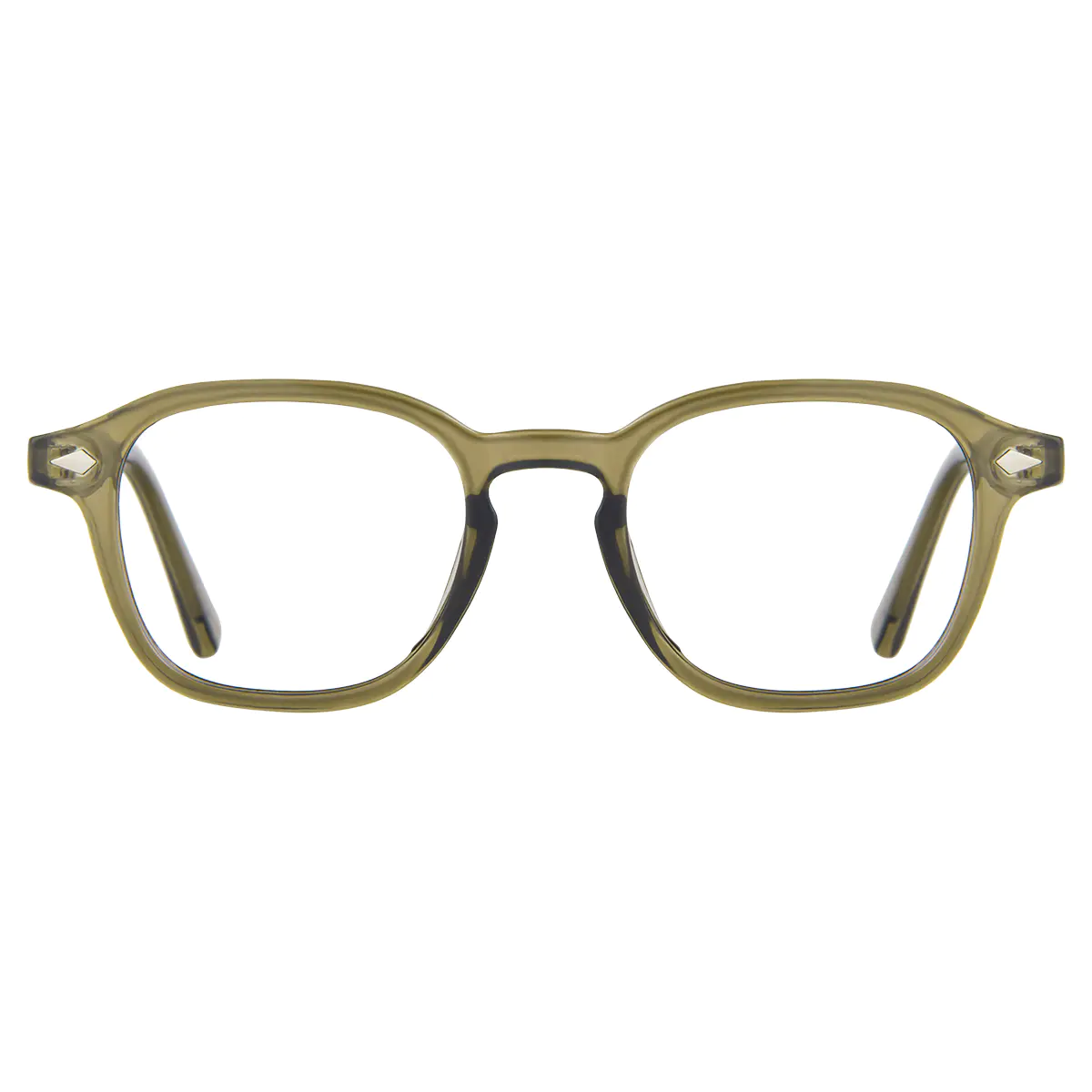 Rectangle Transparent Green Eyeglasses