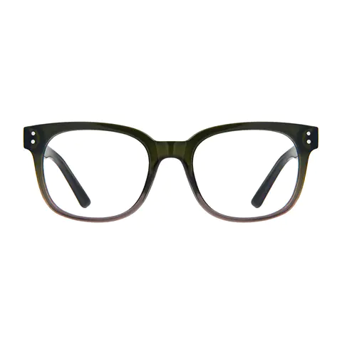 Square Dark Green Eyeglasses
