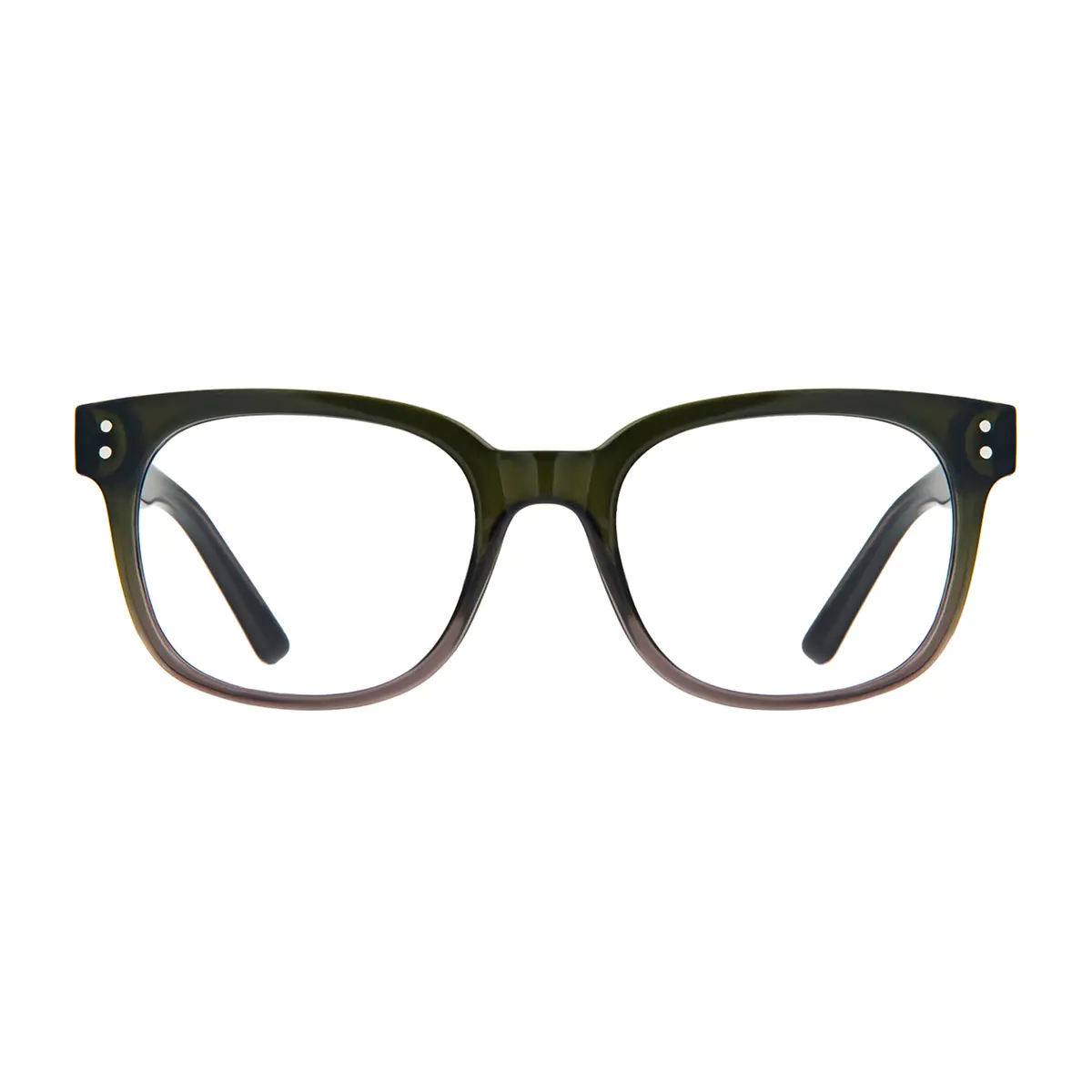Square Dark Green Eyeglasses