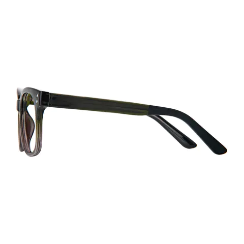 Square Dark Green Eyeglasses