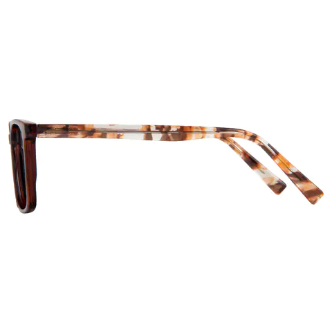 Rectangle Transparent Brown Eyeglasses