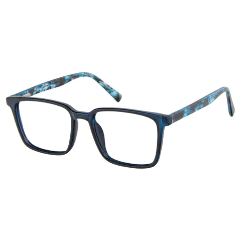 Rectangle Transparent Blue Eyeglasses