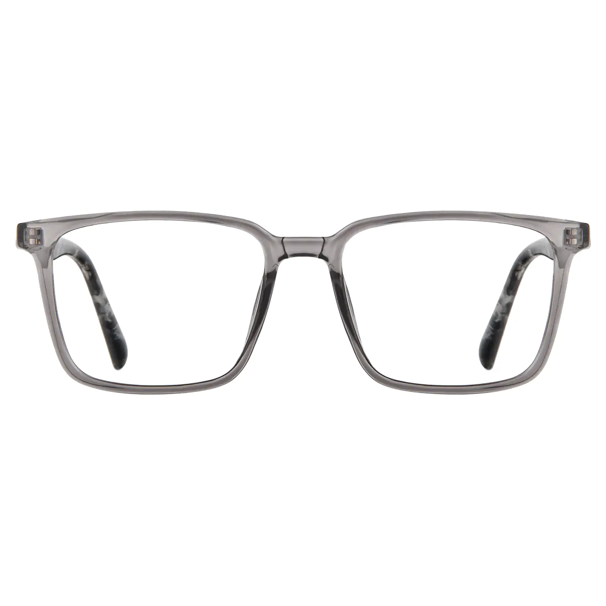 Rectangle Transparent Gray Reading Glasses