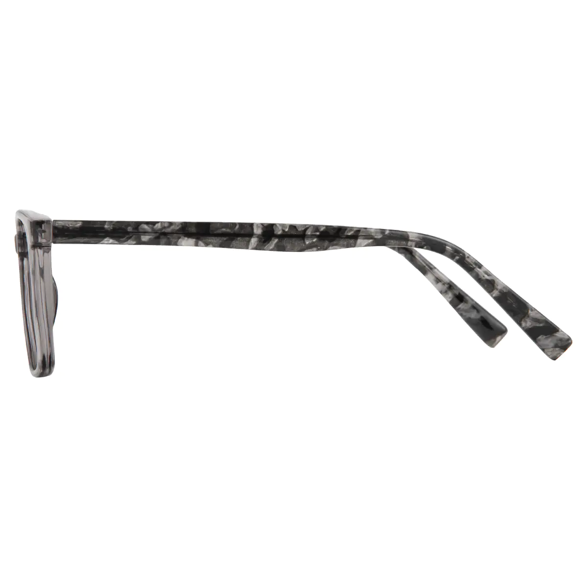 Rectangle Transparent Gray Reading Glasses