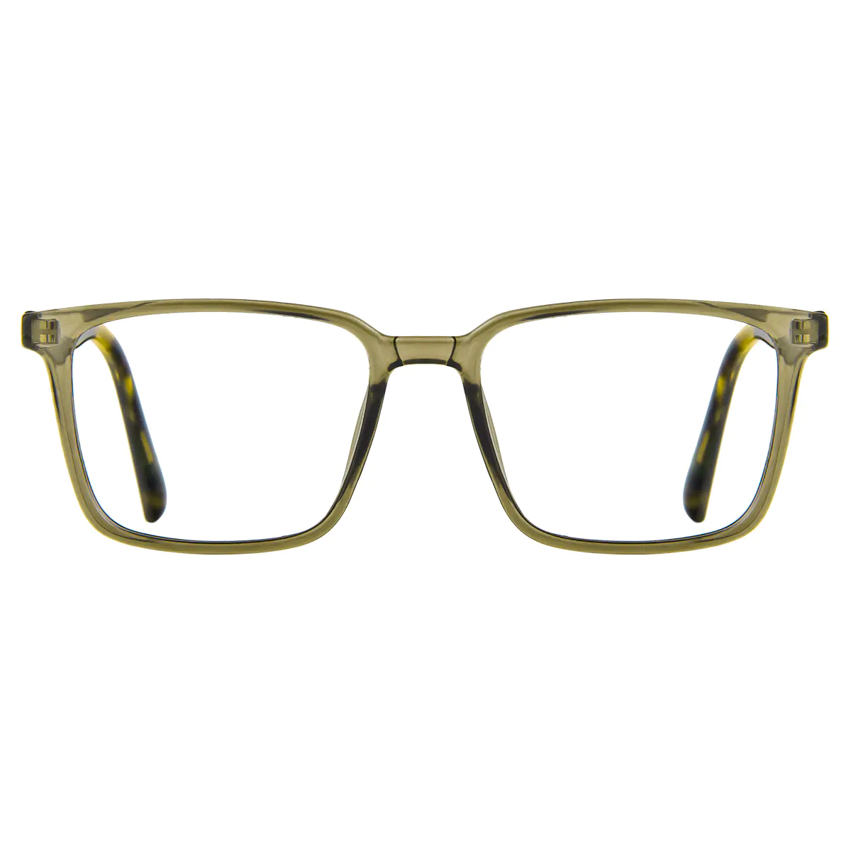 Rectangle Transparent Green Eyeglasses