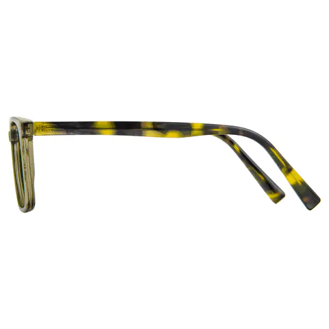 Rectangle Transparent Green Eyeglasses