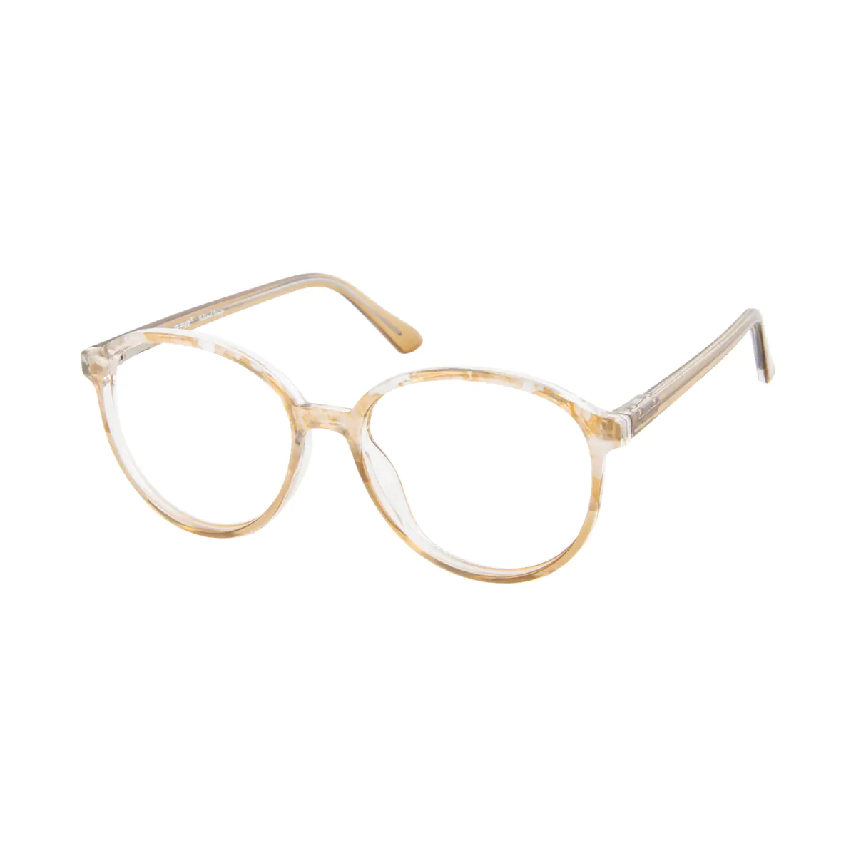 Round Light Brown Reading Glasses