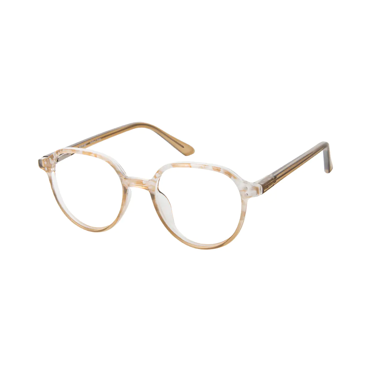 Round Light Brown Reading Glasses