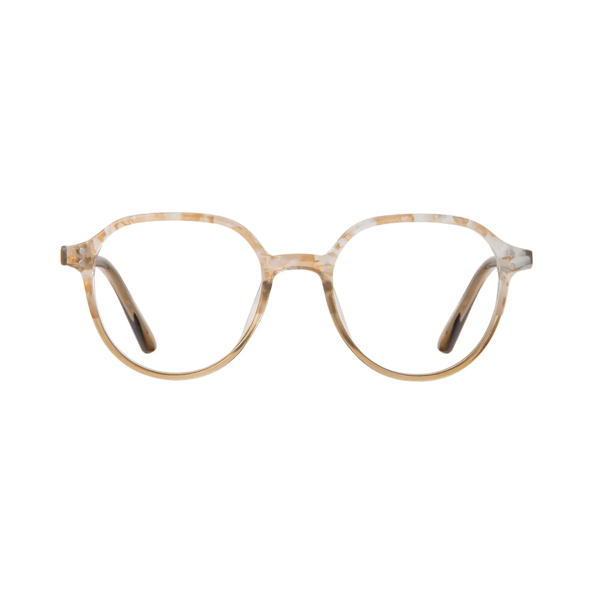 Round Light Brown Reading Glasses