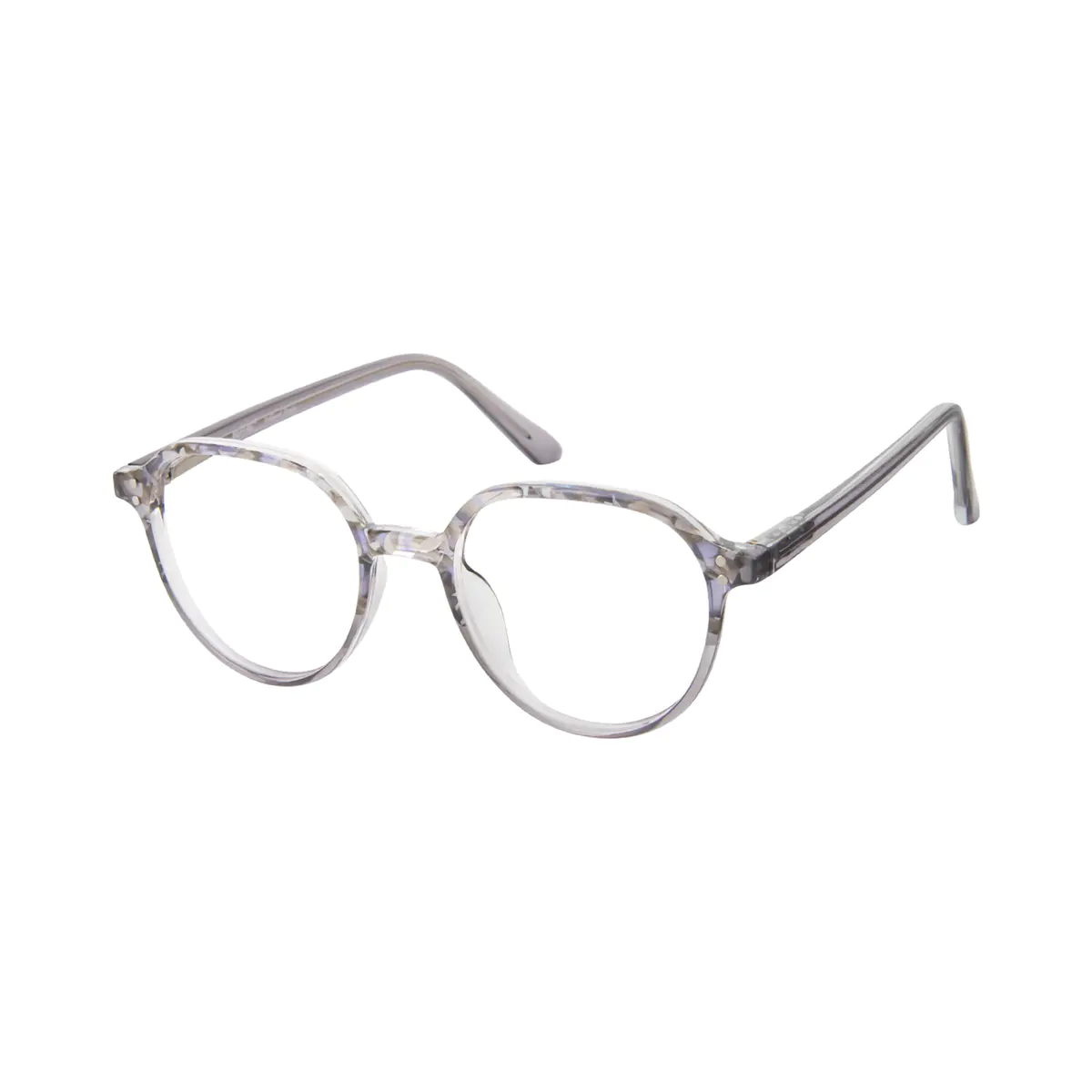 Round Grey Eyeglasses