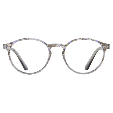 Round Grey Eyeglasses