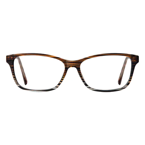 Rectangle Brown Eyeglasses