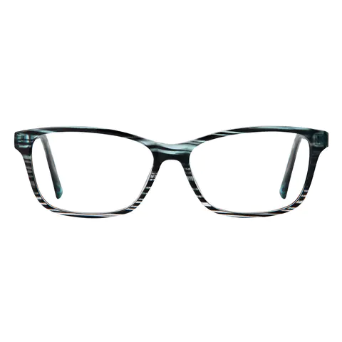 Rectangle Black/Green Eyeglasses