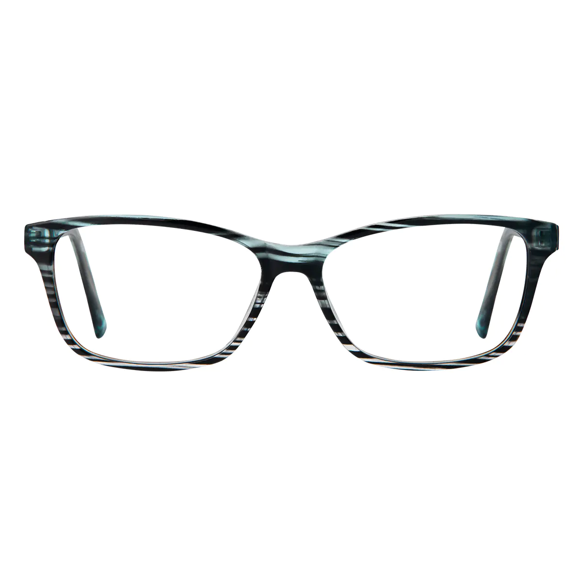 Rectangle Black/Green Eyeglasses