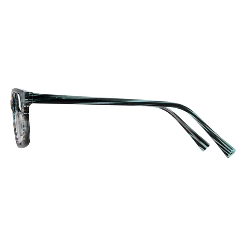 Rectangle Black/Green Eyeglasses