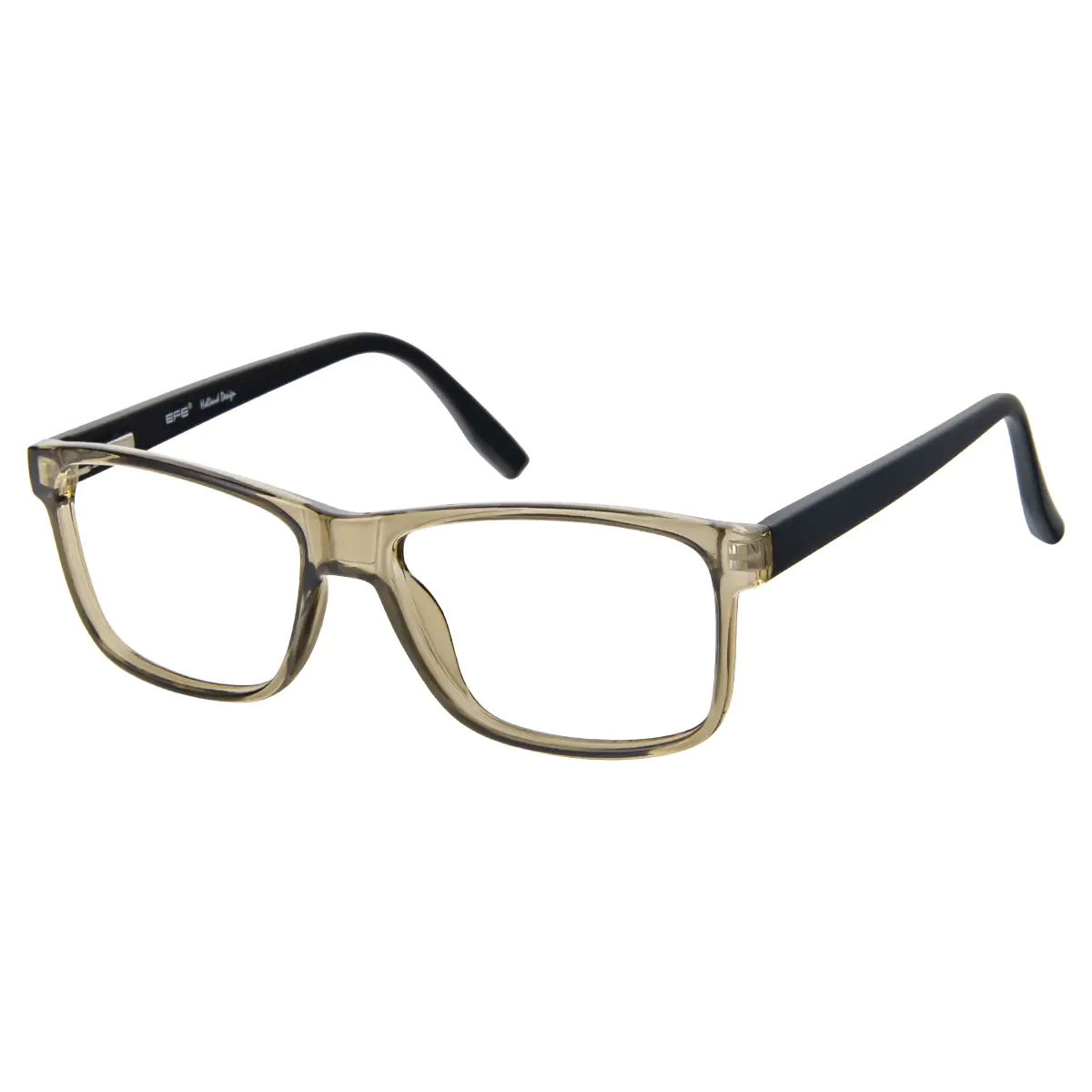 Rectangle Transparent Green Reading Glasses
