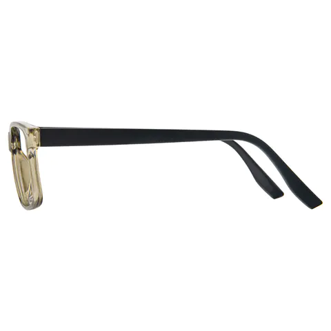 Rectangle Transparent Green Reading Glasses