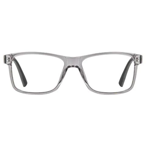 Rectangle Transparent Gray Reading Glasses