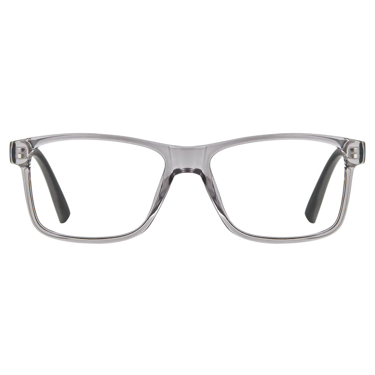 Rectangle Transparent Gray Reading Glasses