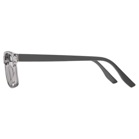 Rectangle Transparent Gray Reading Glasses
