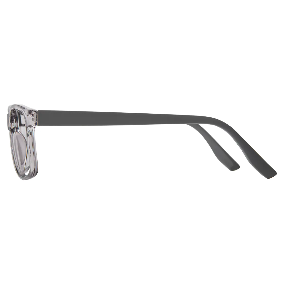 Rectangle Transparent Gray Reading Glasses