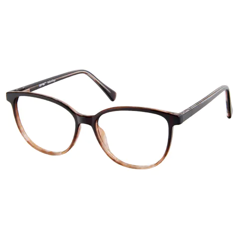 Oval Gradient Brown Eyeglasses