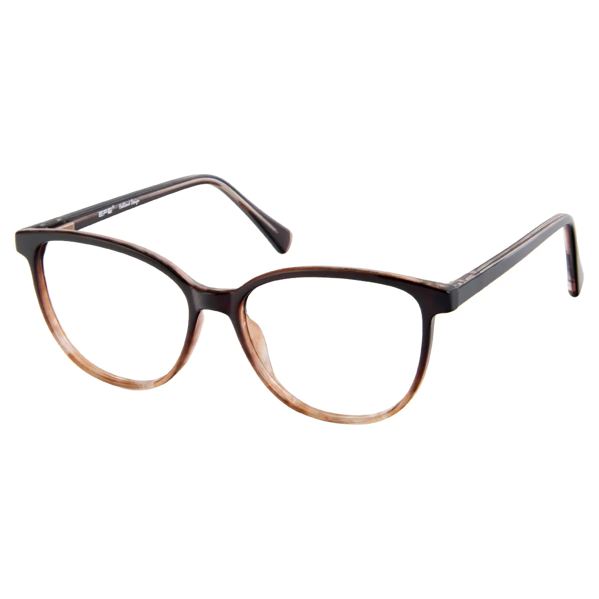 Oval Gradient Brown Eyeglasses