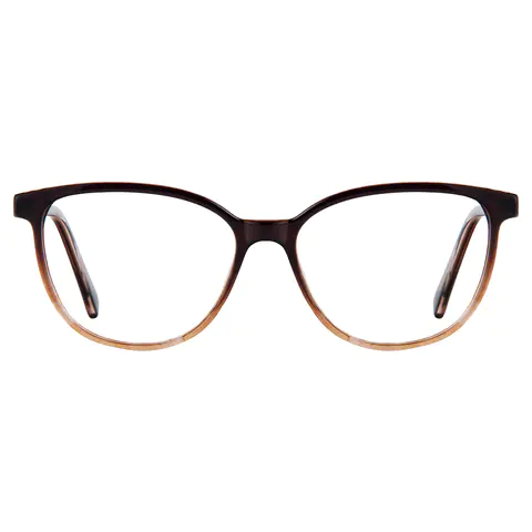 Oval Gradient Brown Eyeglasses